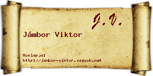 Jámbor Viktor névjegykártya