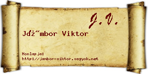 Jámbor Viktor névjegykártya